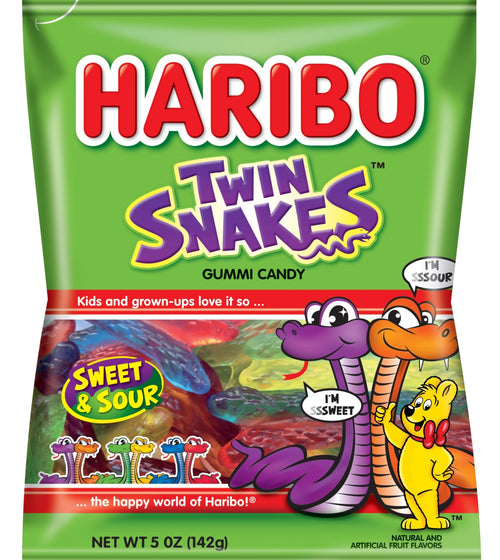 Haribo Twin Snakes Gummy Candy (12x5oz)