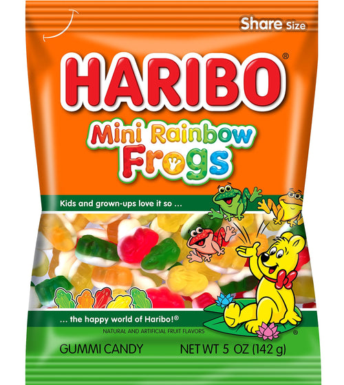 Haribo Mini Rainbow Frogs Gummy Candy (12x5oz)