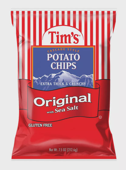 Tim's Potato Chips Original With Sea Salt (20x134.7g)