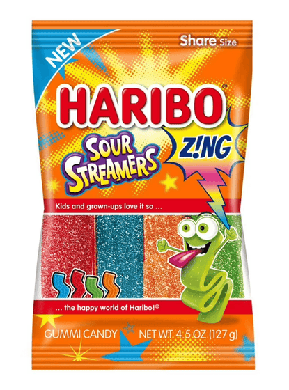 Haribo Sour Streamer Gummy Candy (12x4.5oz)