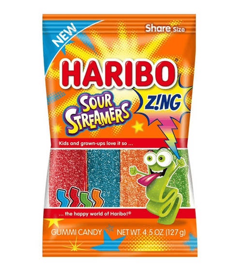 Haribo Sour Streamer Gummy Candy (12x4.5oz)