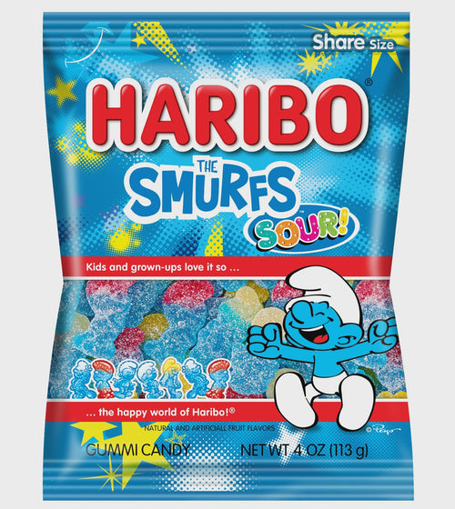 Haribo Smurfs Sour Gummy Candy (12x4oz)