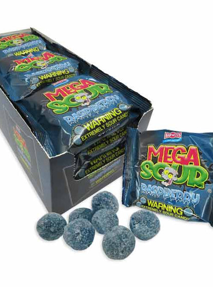 BARNETTS MEGA SOUR FRUITS BAG RASPBERRY (12x3.2oz)
