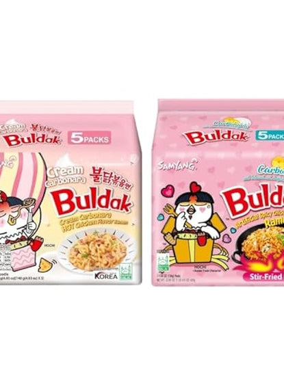 Samyang Spicy Chicken Buldak Noodle Cream Carbonara (140g x 5pks x 8ct)