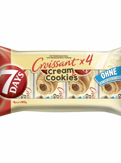 7 DAYS CROISSANTS CREAM COOKIES HAZELNUT  1X62 pcs/box