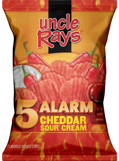 Uncle Ray 5 Alarm Cheddar Potato Chips (10x130g)