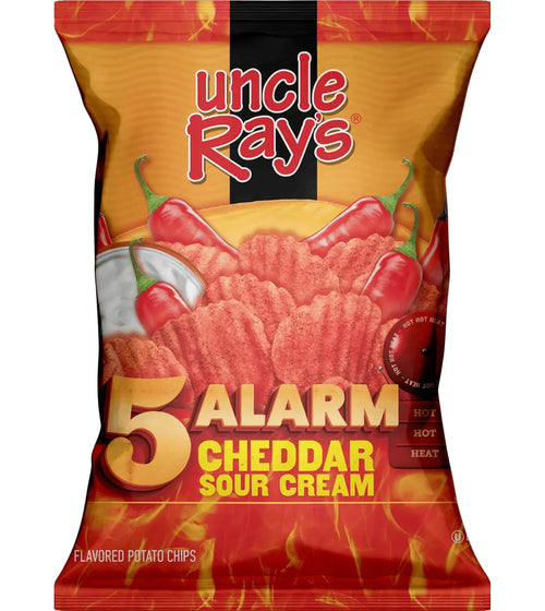 Uncle Ray 5 Alarm Cheddar Potato Chips (10x130g)
