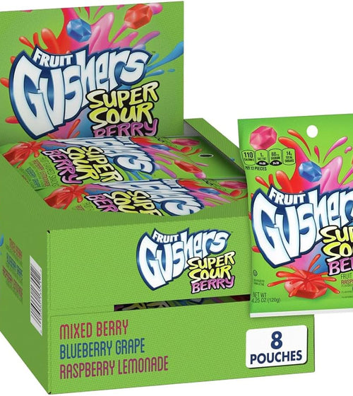 Fruit Gushers Super Sour Berry (8 x 120g)