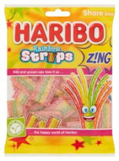 Haribo Bag Rainbow Strips Zing (12 x 143g)