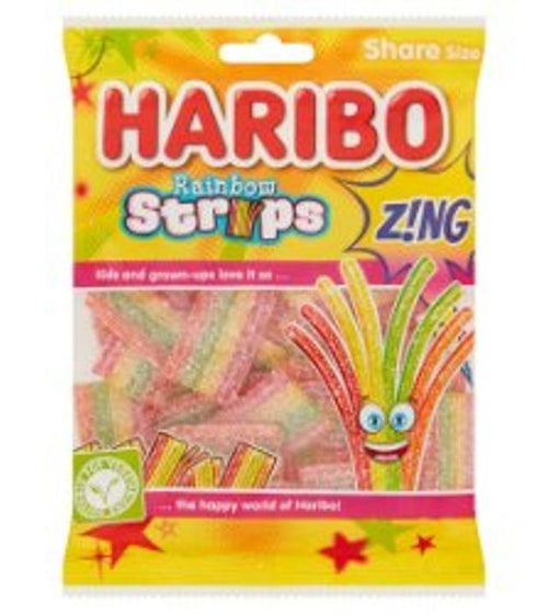 Haribo Bag Rainbow Strips Zing (12 x 143g)