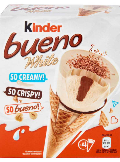 KINDER BUENO WHITE ICE CREAM  4PCS/UNIT, 8 UNITS/BOX