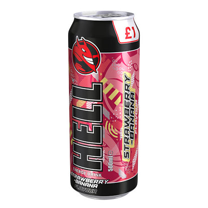 [UK] Hell Energy Strawberry & Banana Can 500 Ml x 12 Pack