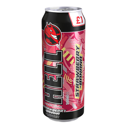 [UK] Hell Energy Strawberry & Banana Can 500 Ml x 12 Pack