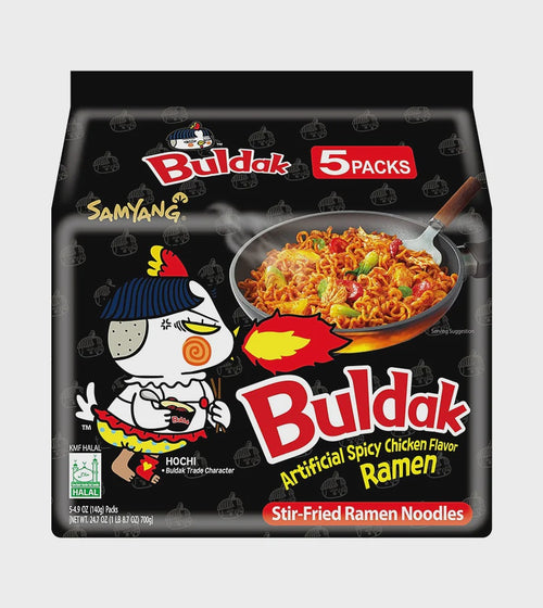 Samyang Buldak Spicy Chicken Flavour Stir-Fried Ramen (140g x 5pks x 8ct)