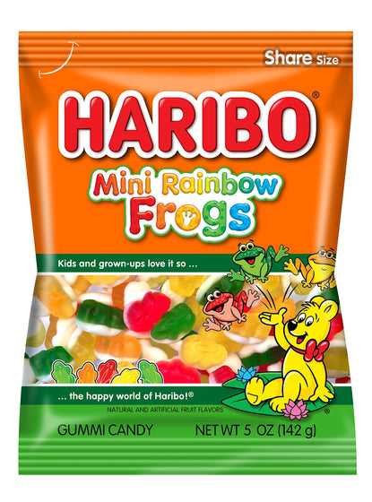 Haribo Mini Rainbow Frogs Gummy Candy (12x5oz)