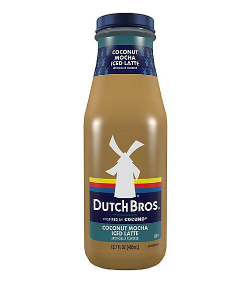 Dutch Bros Coconut Mocha Iced Latte Glass 13.7 Oz x 12 Pack