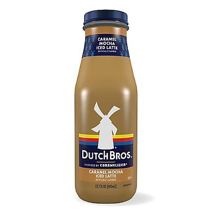 Dutch Bros Caramel Mocha Iced Latte Glass 13.7 Oz x 12 Pack