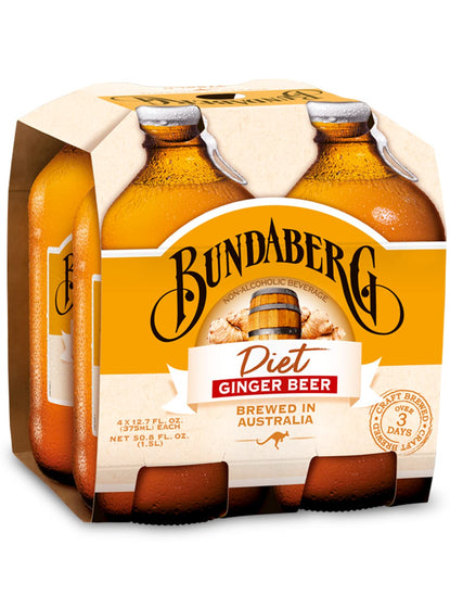 Bundaberg Diet Ginger Beer Glass Bottle (24X375ml)