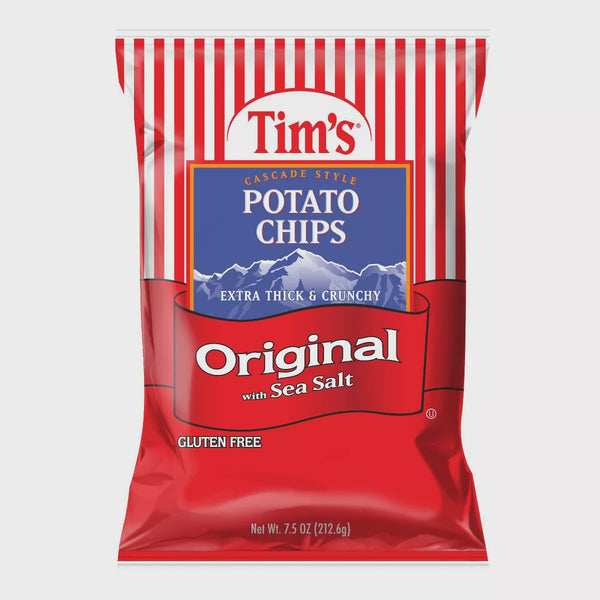 Tim's Potato Chips Original With Sea Salt (20x134.7g) – SnacksNow