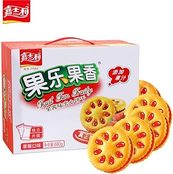 Jiashili Guole Fruity Sandwich Biscuit Strawberry Flavor 85g X Case of 24 Units (BB 2024.9.16)