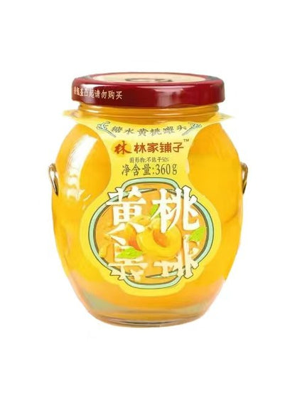 Linjiapuzi Canned Yellow Peaches in Syrup 360g X Case of 12 Units (BB 2025.5.14)