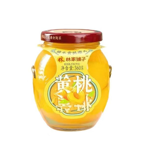 Linjiapuzi Canned Yellow Peaches in Syrup 360g X Case of 12 Units (BB 2025.5.14)