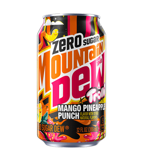 Mtn Dew Trolli Mango Pineapple Zero Sugar Can 12 Oz x 12 Pack