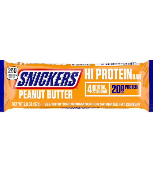 SNICKERS Hi Protein Peanut Butter Bar, 2.01 oz (Box of 12 Units)