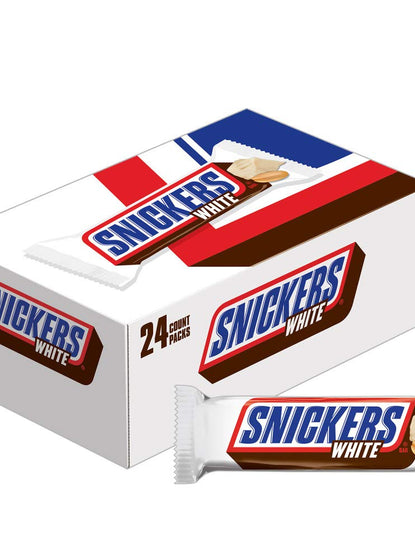 Snickers White Reg Size (Box of 24 Units)