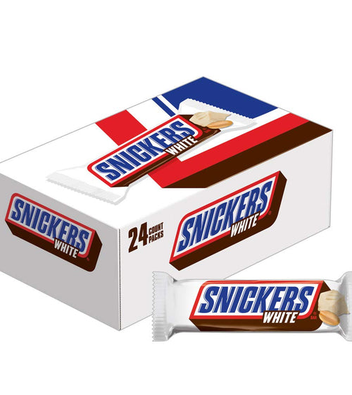 Snickers White Reg Size (Box of 24 Units)