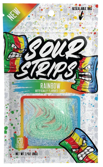 Sour Strips Rainbow 96g X 12 UNITS