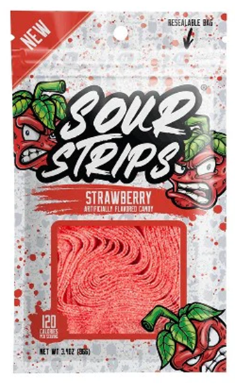 Sour Strips Strawberry 96g X 12 UNITS