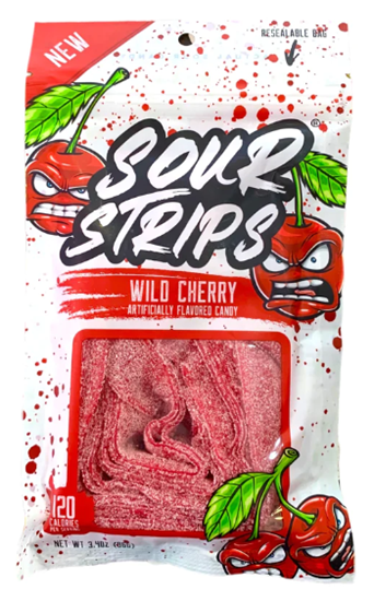 Sour Strips Wild Cherry 96g X 12 UNITS