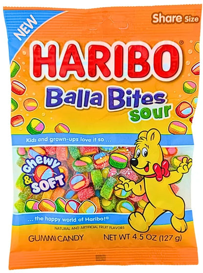 Haribo HB Sour Balla Bites 4.5 Oz x 12 Pack