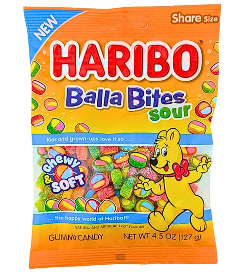 Haribo HB Sour Balla Bites 4.5 Oz x 12 Pack