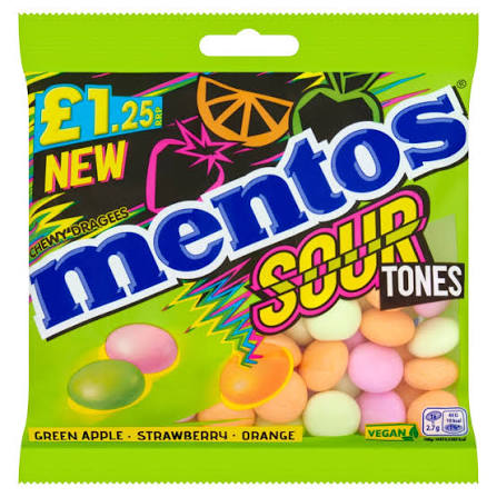 [UK] Mentos Chewy Sour Tones HB 120 Gms x 12 Pack