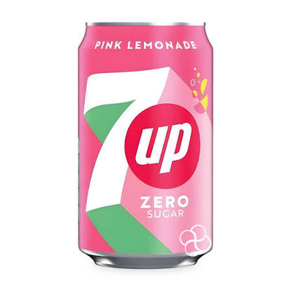 [UK] 7 Up Zero Pink Lemonade Can 330 Ml x 24 Pack
