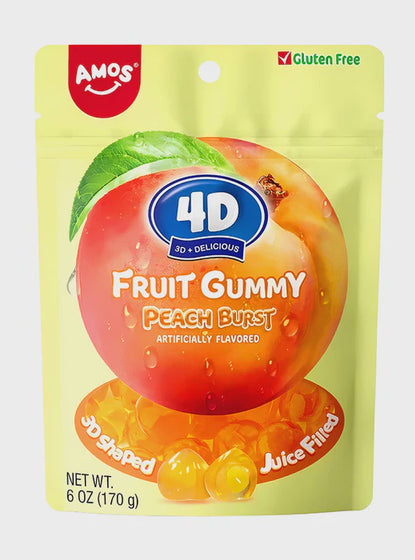 AMOS FRUIT GUMMY PEACH BURST PEG BAG (12x170g)