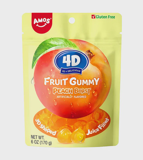 AMOS FRUIT GUMMY PEACH BURST PEG BAG (12x170g)