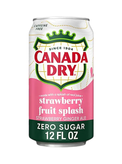 Canada Dry Strawberry Fruit Splash Zero Sugar Can (12x355ml)