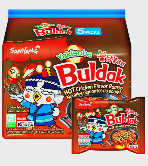 Samyang Buldak Yakisoba Hot Chicken Flavor Ramen (130g x 5pks x 8ct)