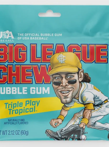 Big League Chew Triple Play Tropical Bubble Gum (12 x 60g)