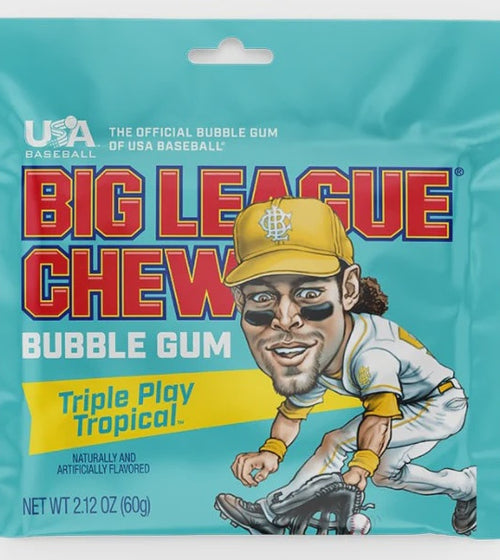 Big League Chew Triple Play Tropical Bubble Gum (12 x 60g)