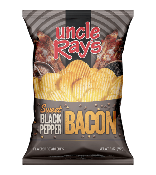 Uncle Ray Sweet Black Pepper Bacon Potato Chips (10x130g)