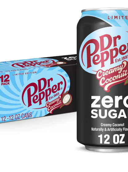 Dr Pepper Zero Creamy Coconut Soda Can (12x355ml)