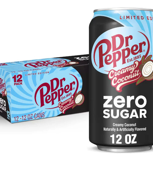 Dr Pepper Zero Creamy Coconut Soda Can (12x355ml)