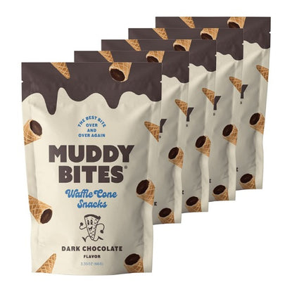 Muddy Bites Dark Chocolate Waffle Cones x 12 Box