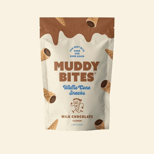 Muddy Bites Milk Chocolate Waffle Cones x 12 Box